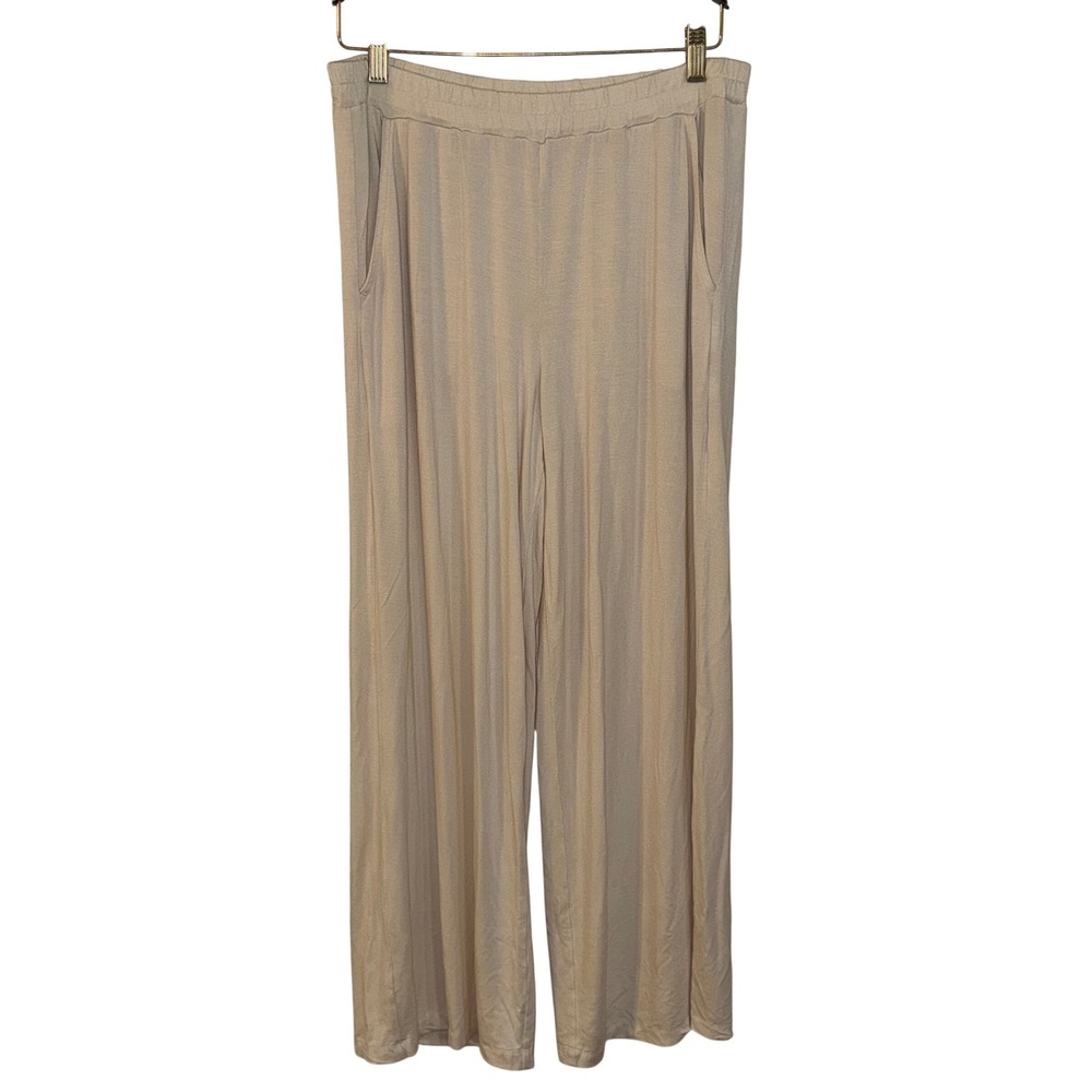 Carlisle Modal Wide Leg Lounge Pants Beige Size Medium